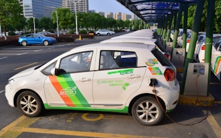 A fleet of electric cars in China
